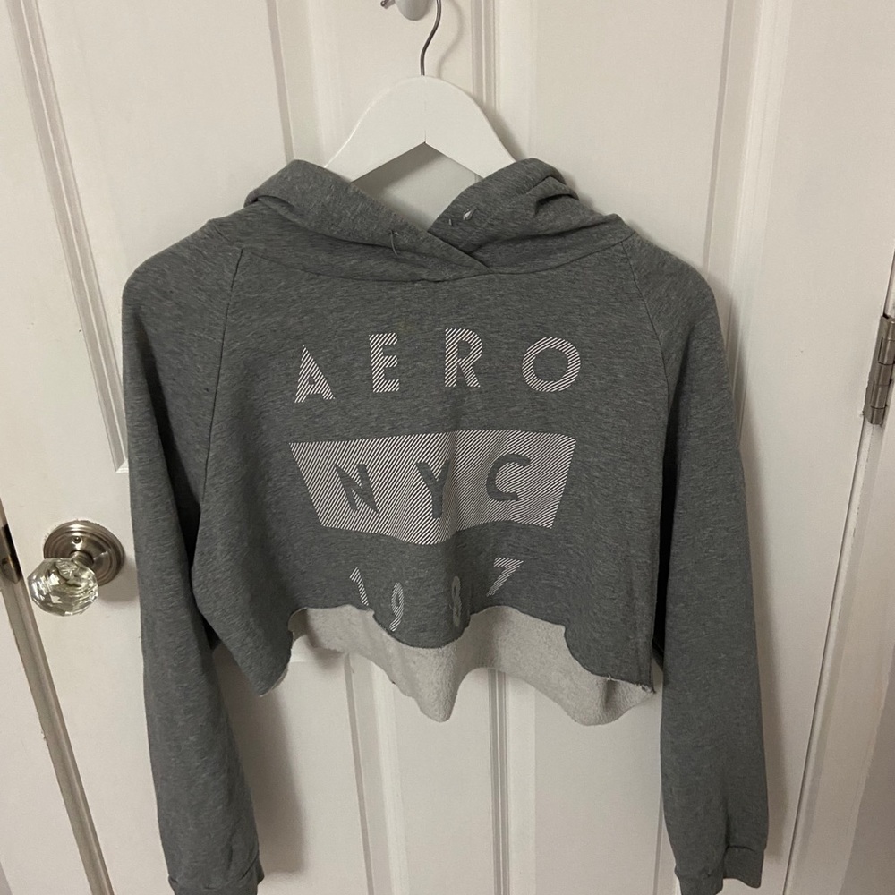 Grey cropped hoodie